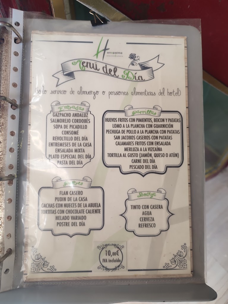 Restaurante Torrepalma — Carta