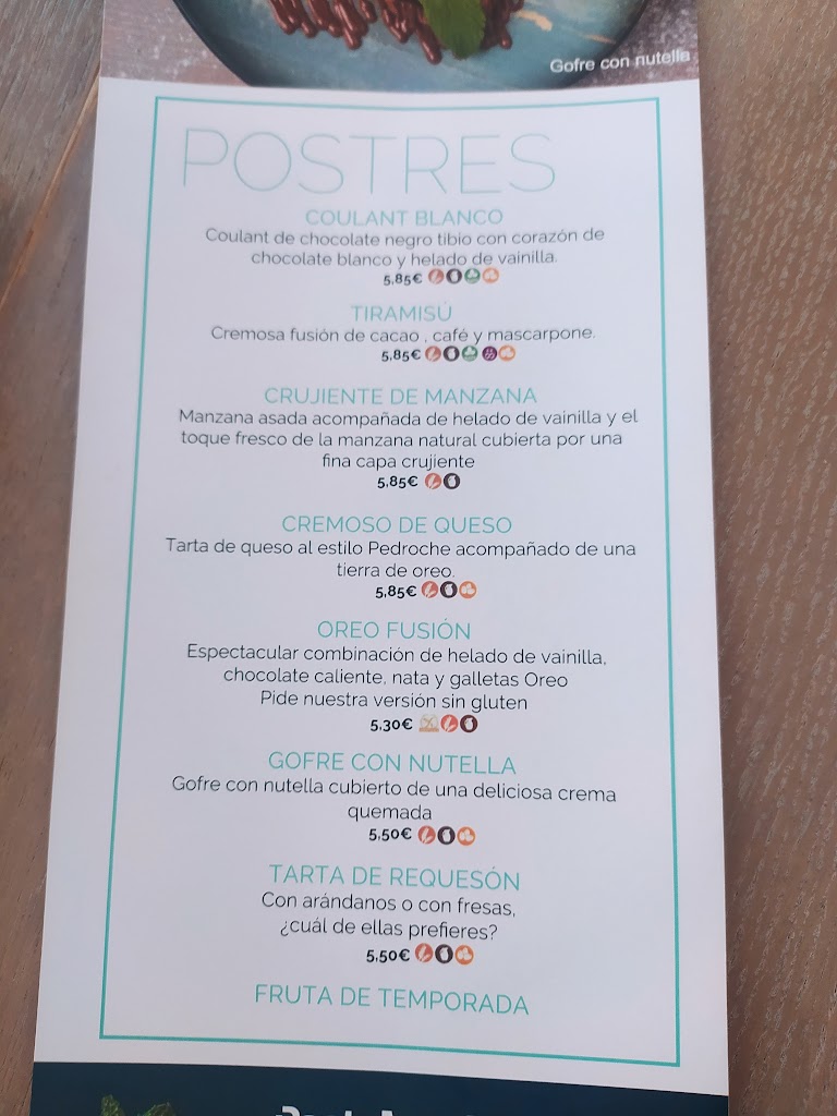 Restaurant Pastamania — Carta