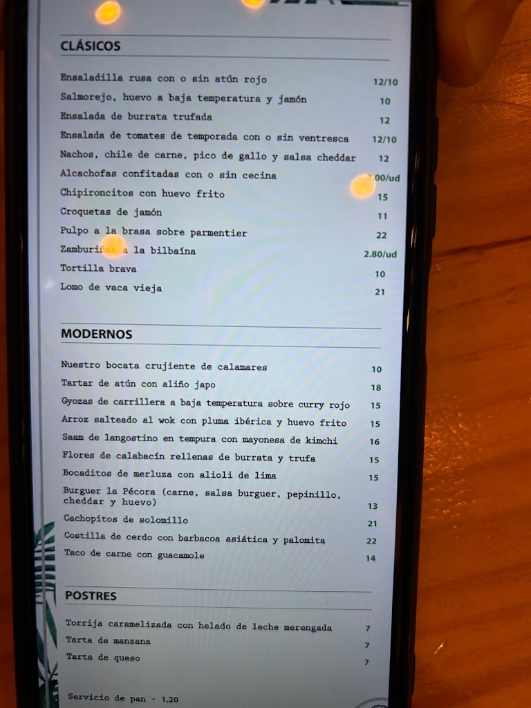 La nueva PECORA Gastrobar & Terraza — Carta