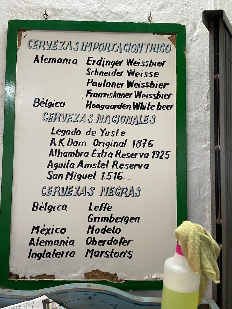 Cerveceria Bar Andaluz — Carta