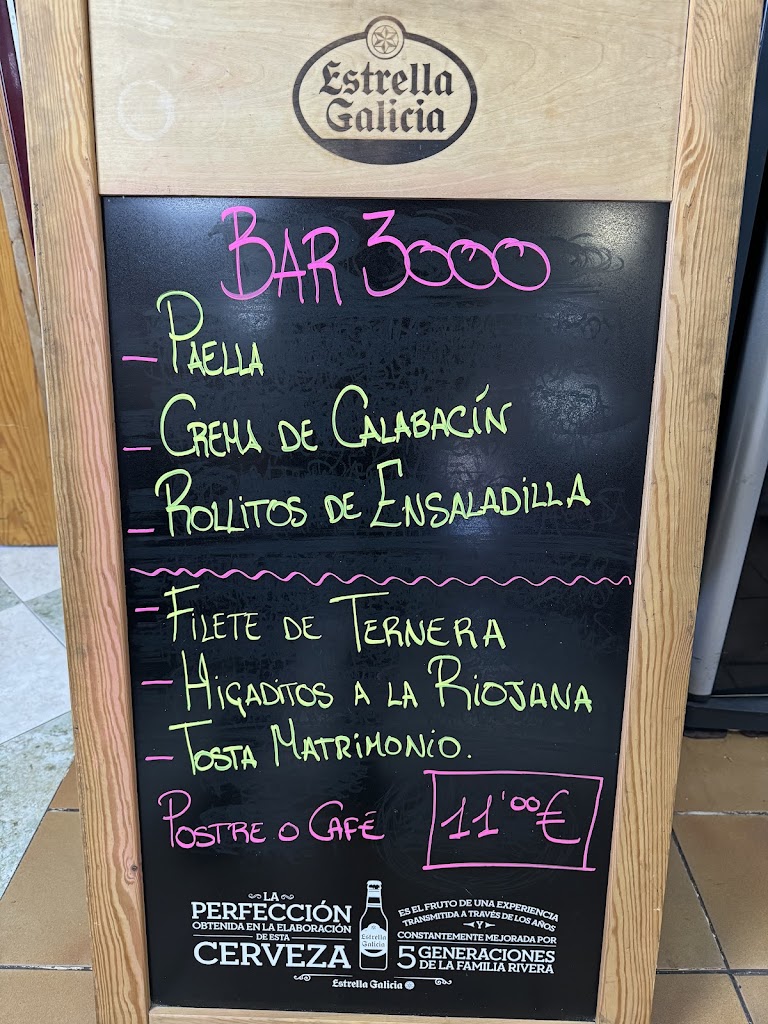 Restaurante 3000 — Carta