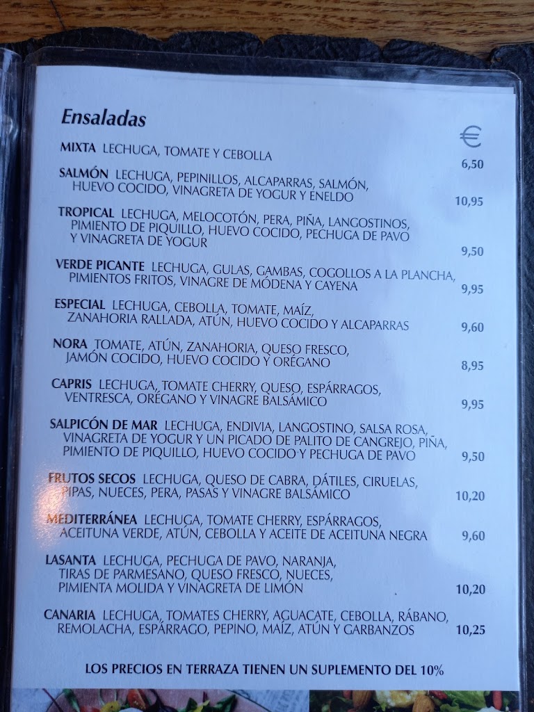 Restaurante El Potro — Carta