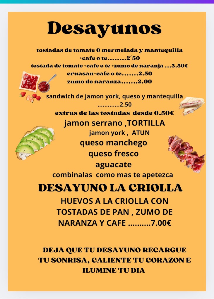 La criolla — Carta