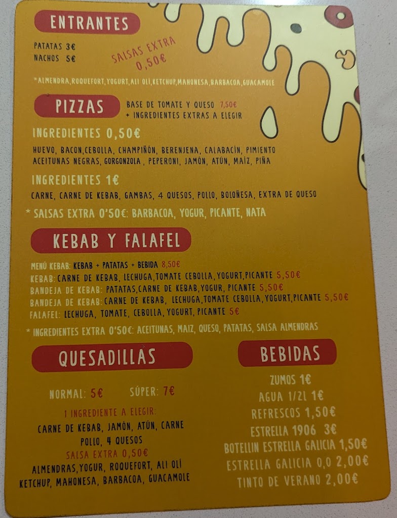 Pizzeria Los Pajaritos — Carta