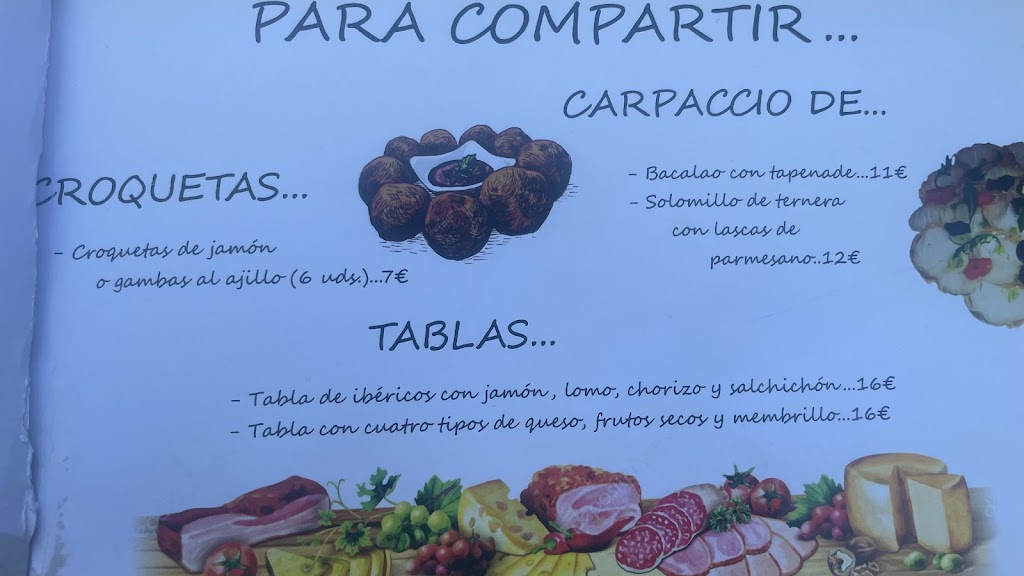 Bar Restaurante El Jardin de Babia — Carta