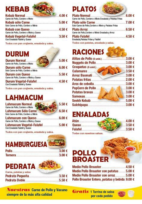 ISTANBUL DONER KEBAB BARAKALDO — Carta