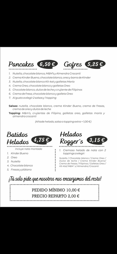 Rogger's food — Carta