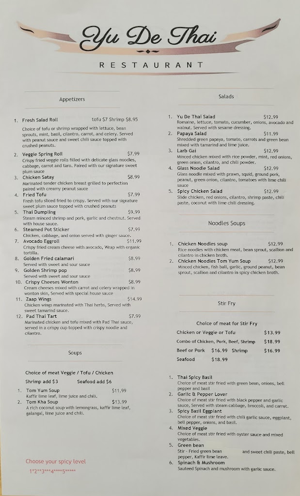 YU DE THAI Restaurant