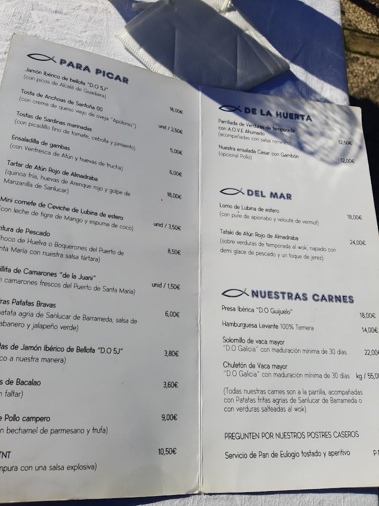La Tasca De Barneto — Carta