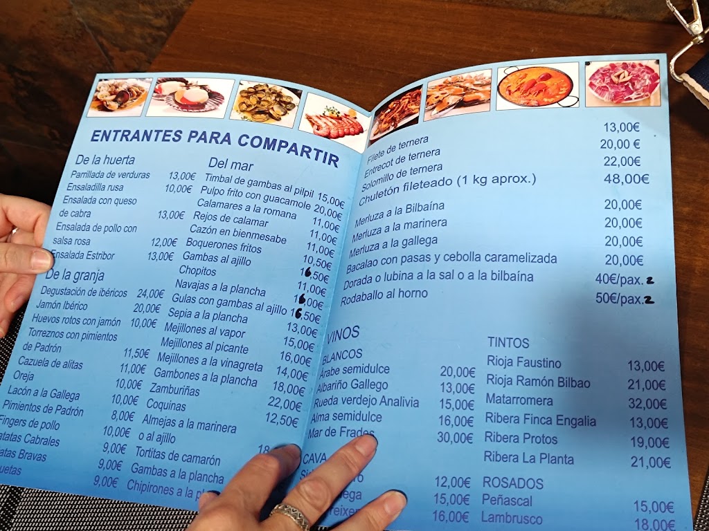 Marisqueria a estribor — Carta