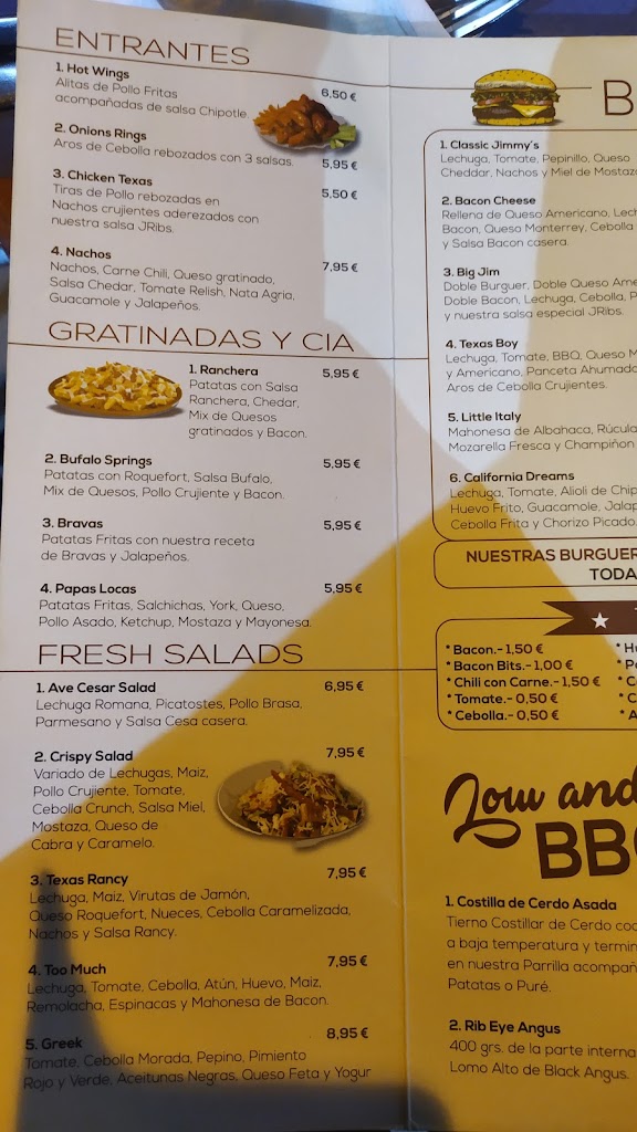 Restaurante Mr. Ribs Urban Grill — Carta