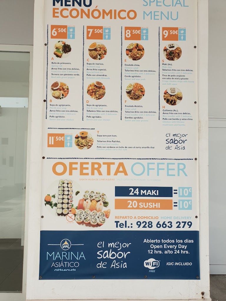 Restaurante Asiatico Marina — Carta