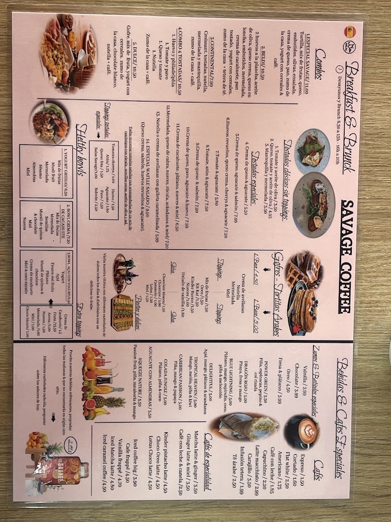 SAVAGE COFFE BAR — Carta