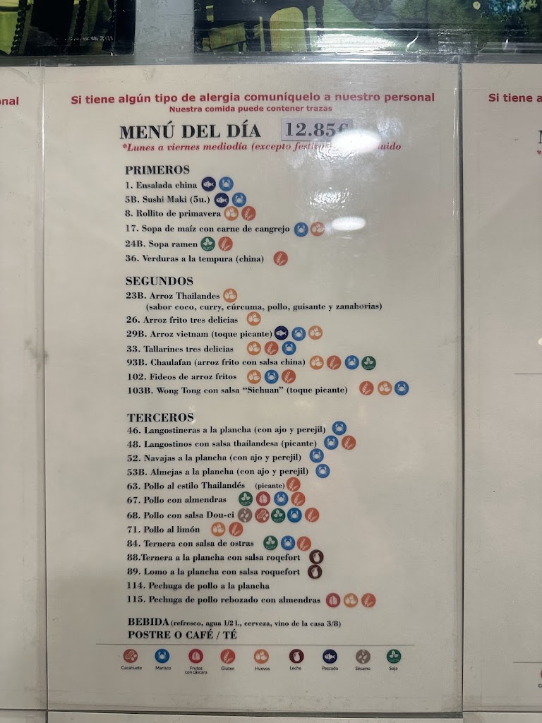 Restaurante Chino Feliz de Sabadell — Carta