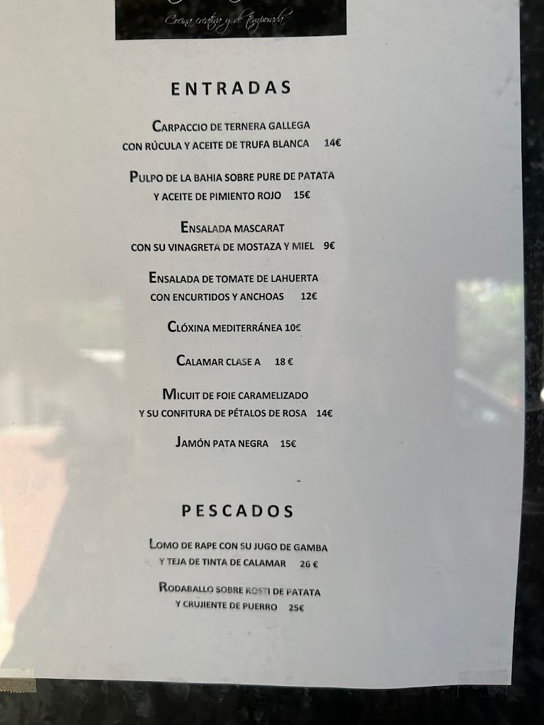 Restaurant Oscar — Carta