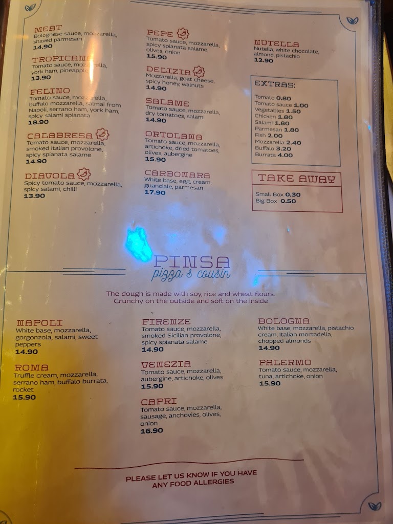 Restaurante Il Covo — Carta