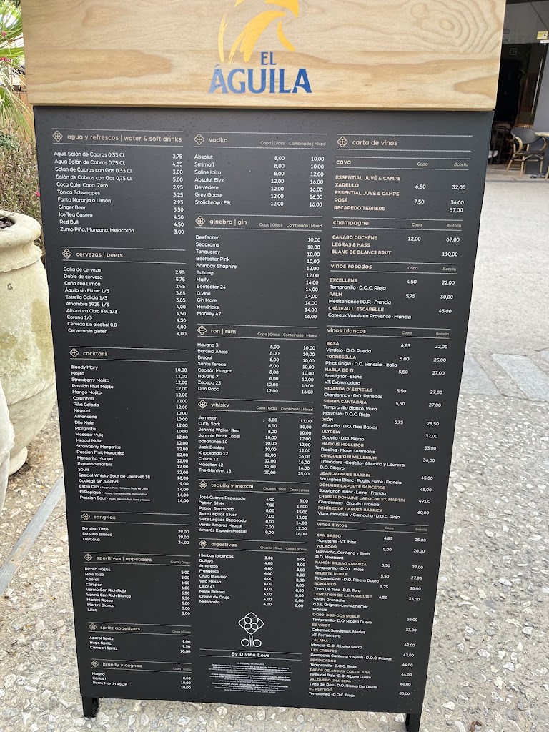 DILO Ibiza Restaurant — Carta