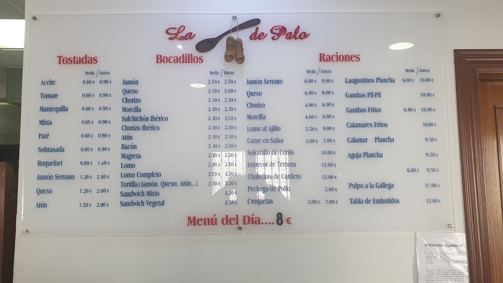 Restaurante La Cuchara De Palo — Carta