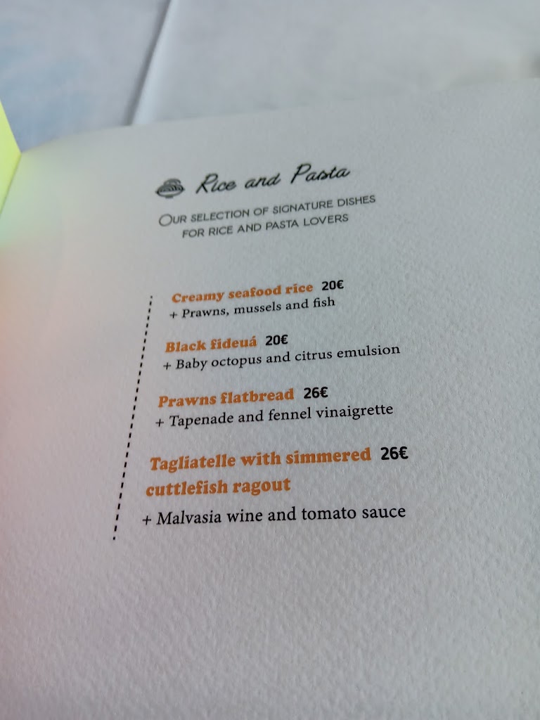 Restaurante 360deg — Carta