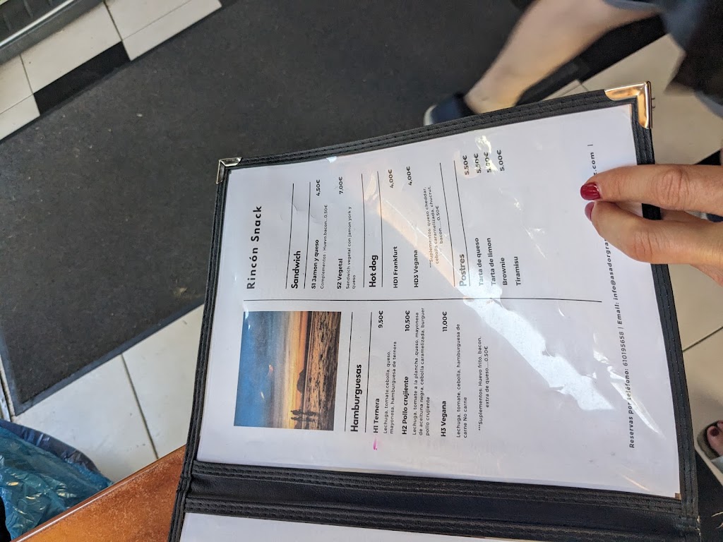 Asador Gran Camping Zarautz — Carta