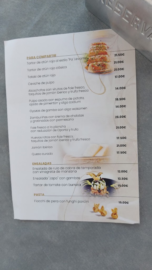 La Pita Cafe. — Carta