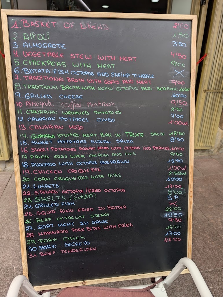 Mi Guachinche Casa Pedro — Carta