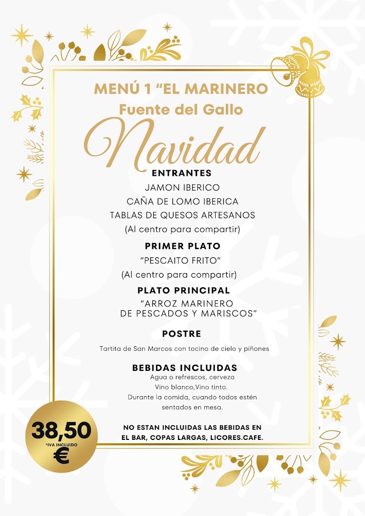 Restaurante EL MARINERO — Carta