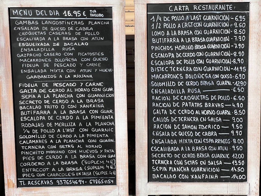 Restaurante la Herradura — Carta