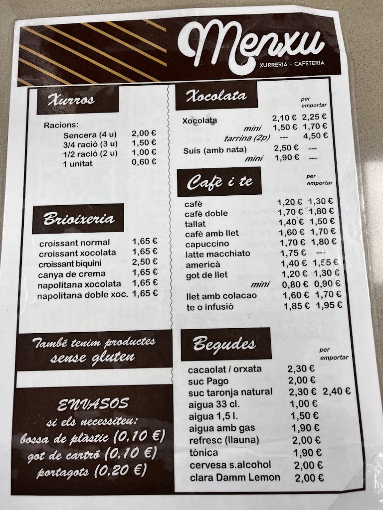 Xurreria Menxu — Carta