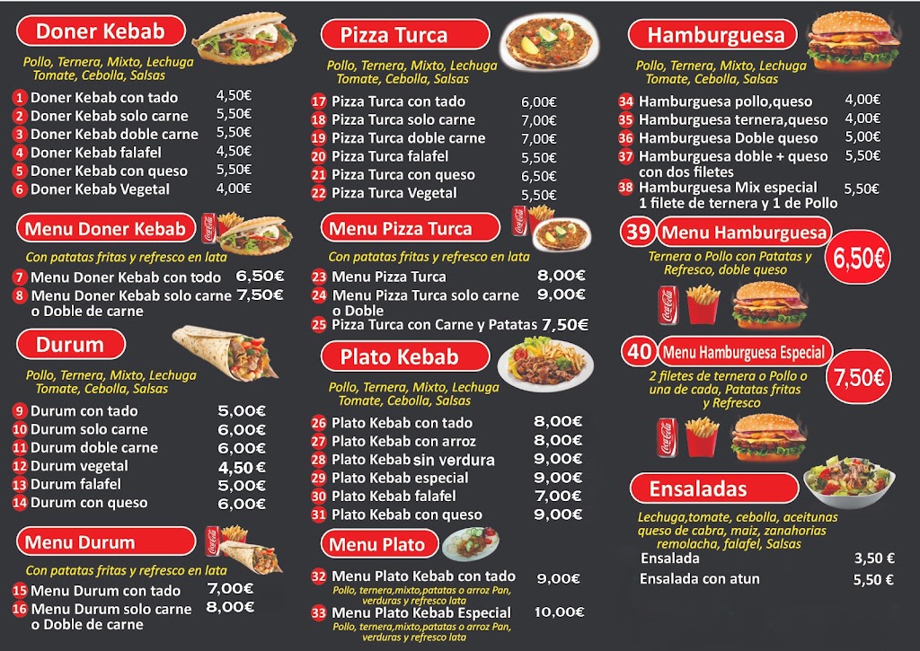 El Quinon Doner Kebab — Carta