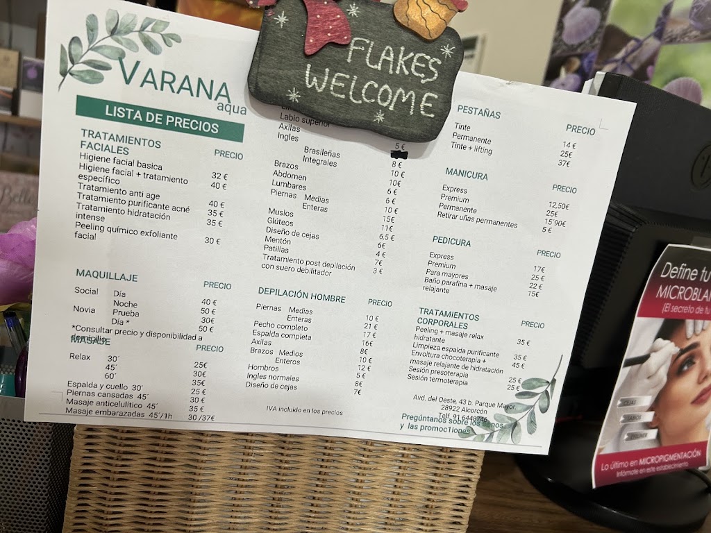 Centro de Estetica Varanasy — Carta