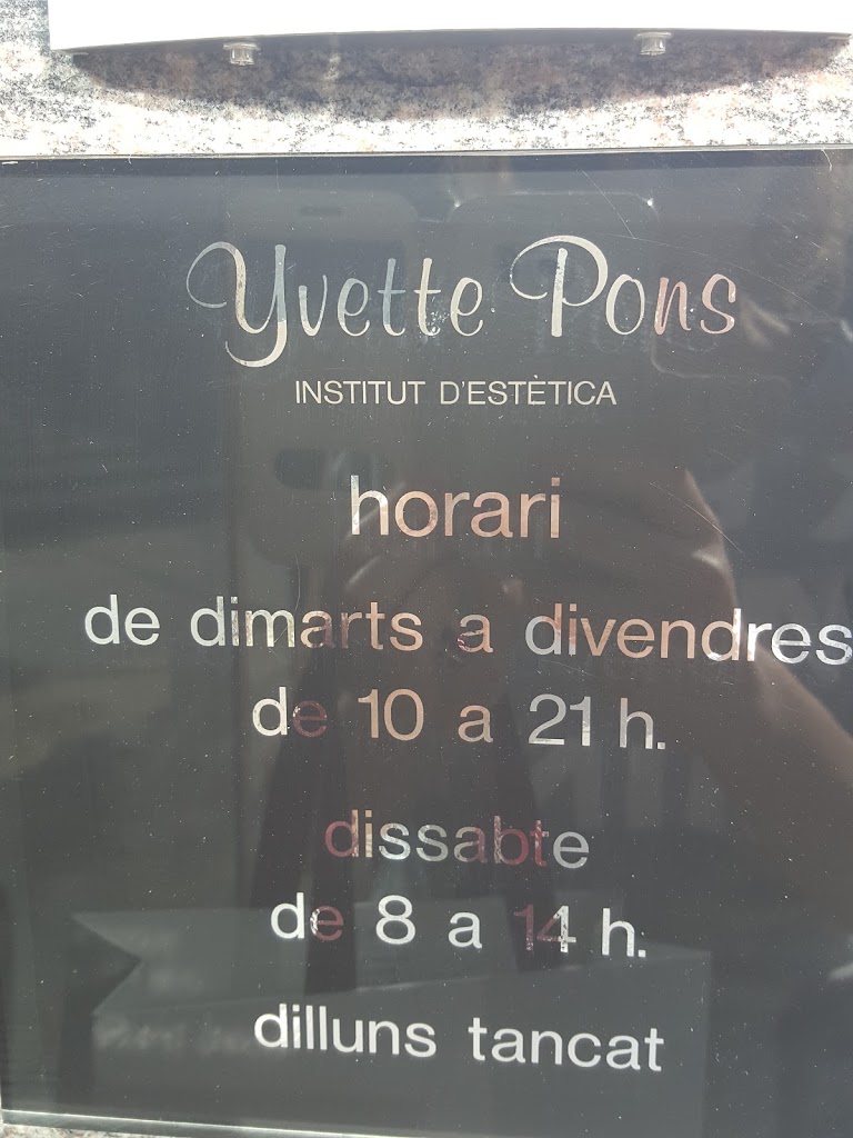 Instituto de estetica Yvette Pons — Carta