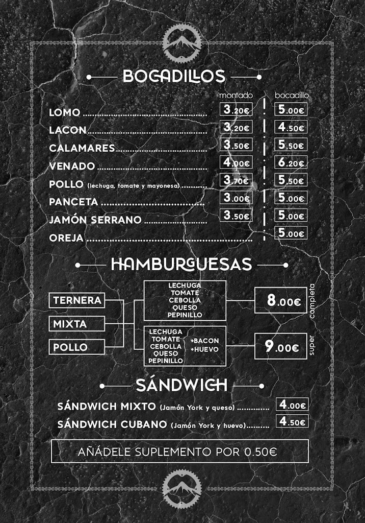 EL RINCON DE LA RUTA — Carta