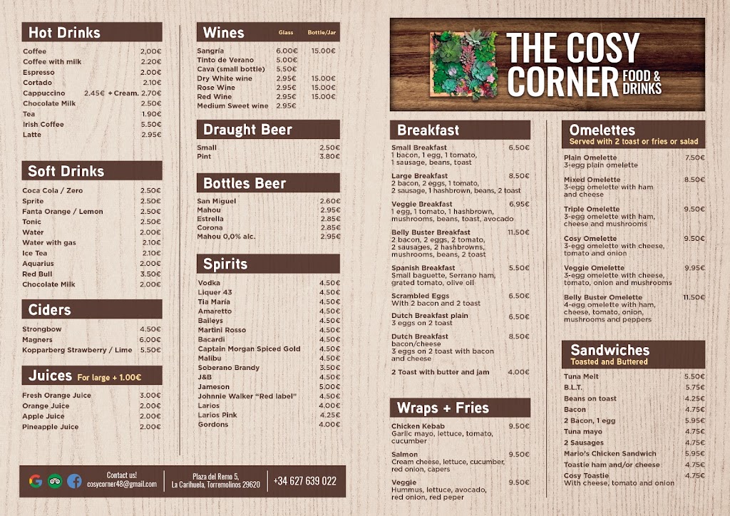The Cosy Corner | Bar — Carta