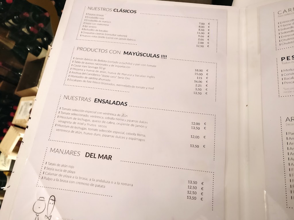 Restaurante El Gordo y El Flaco — Carta