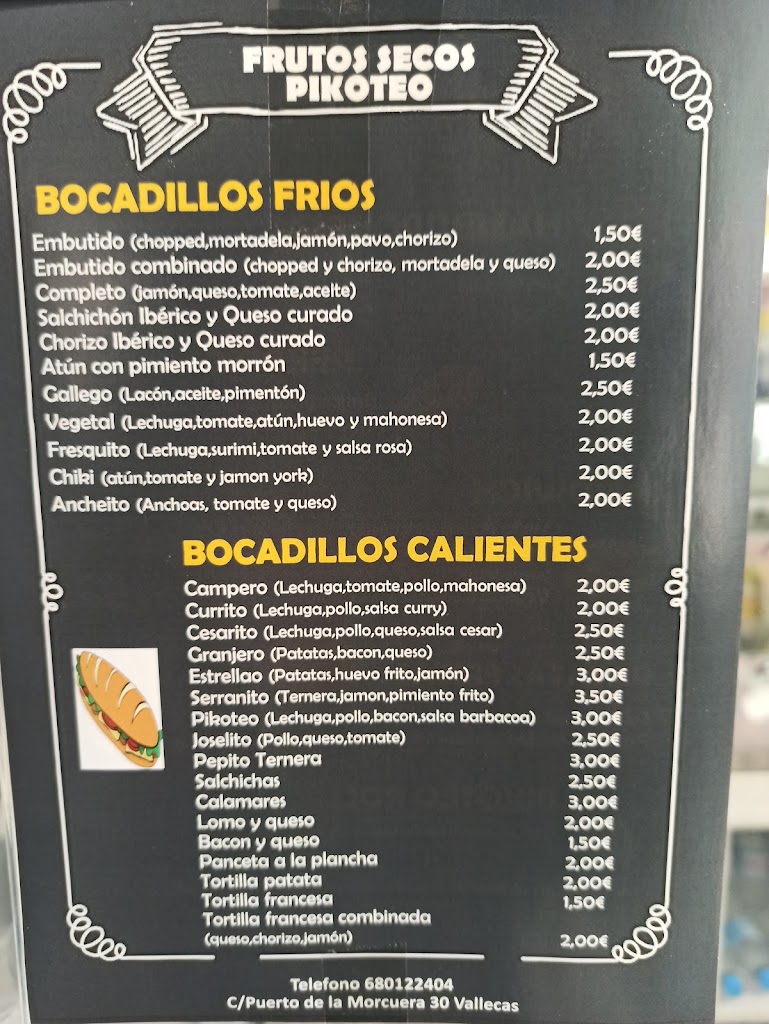 Frutos Secos Pikoteo — Carta