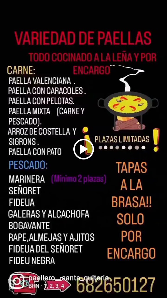 Paellero Santa Quiteria — Carta