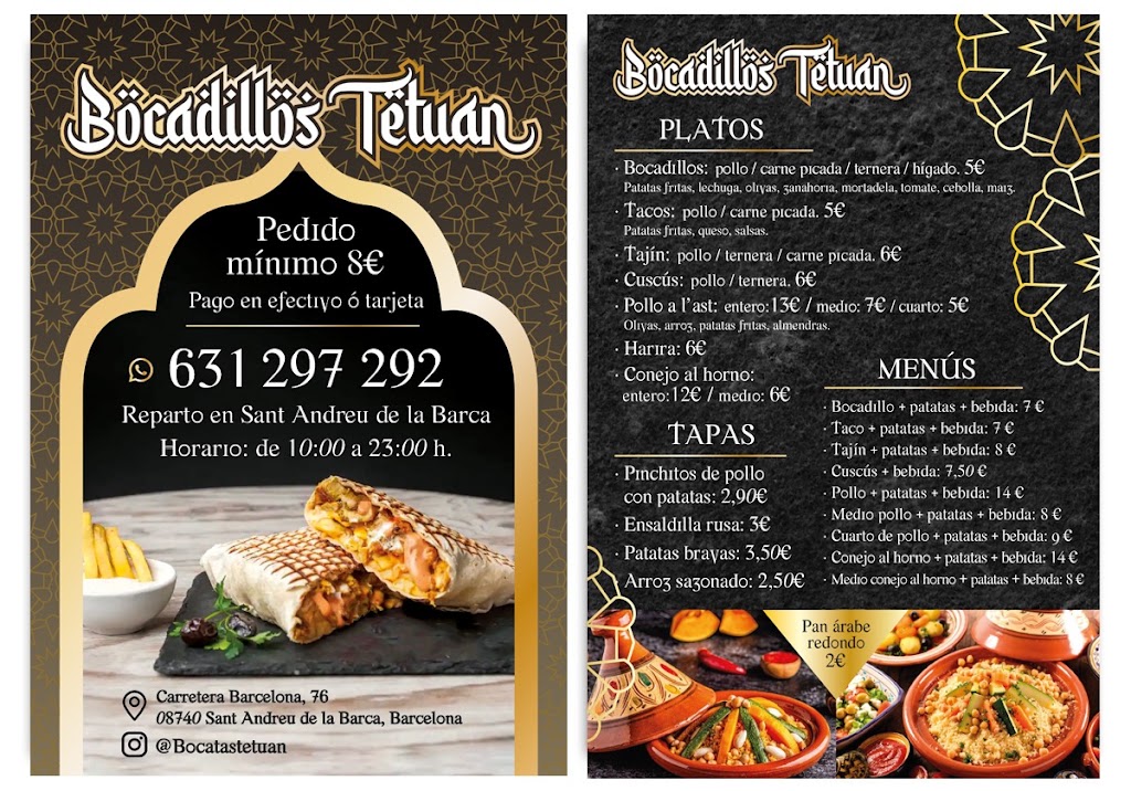 Bocadillos Tetuan — Carta