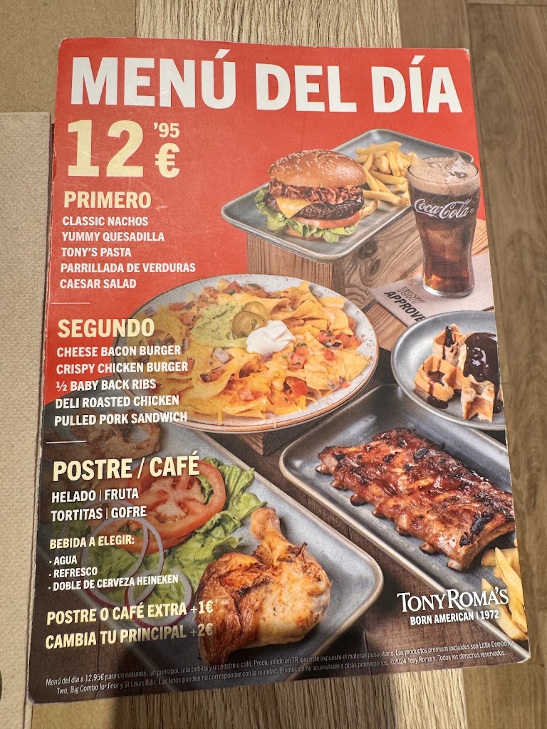 Tony Roma's — Carta