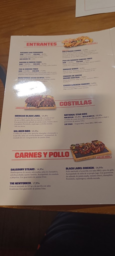 Foster's Hollywood — Carta