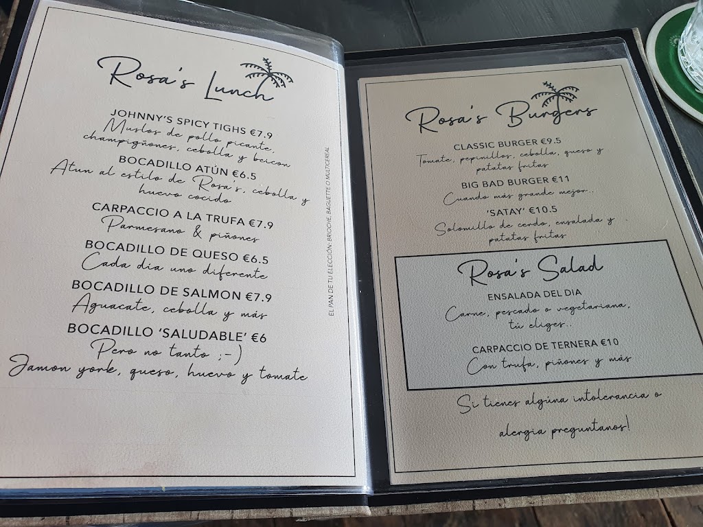 Rosa's Cafe — Carta