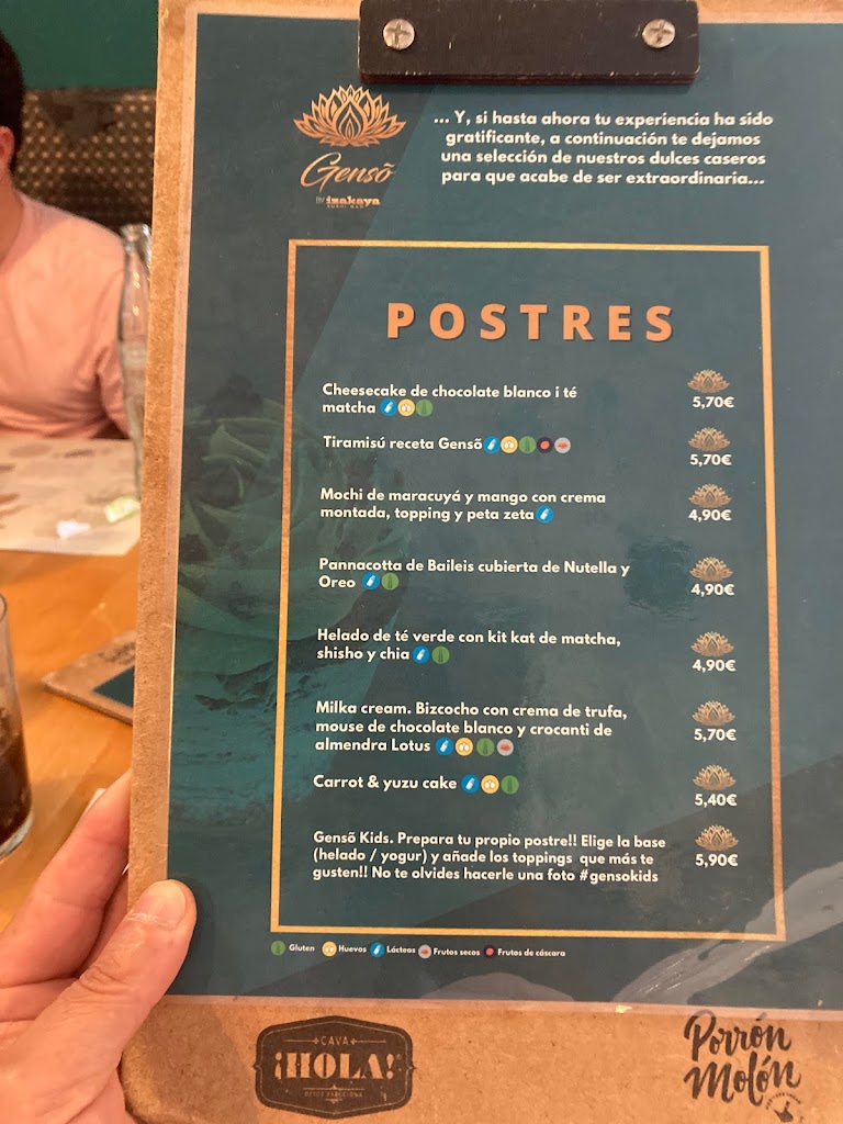 GENSO by Izakaya Sushi Bar | Sabadell — Carta