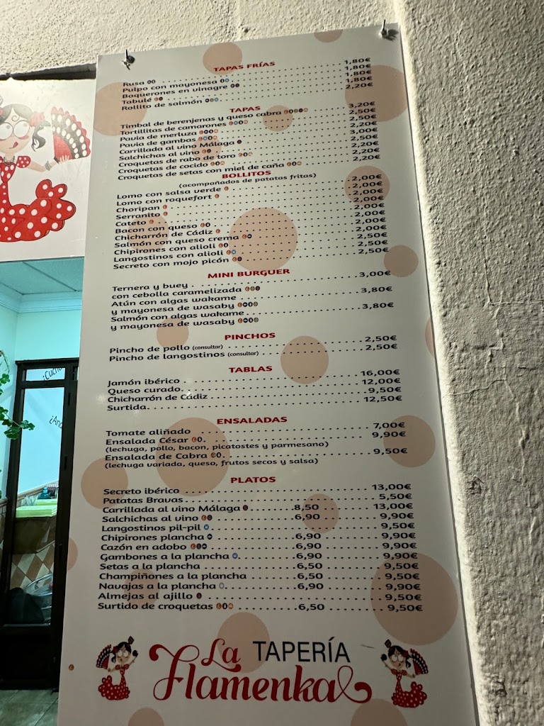 Taperia La Flamenka — Carta