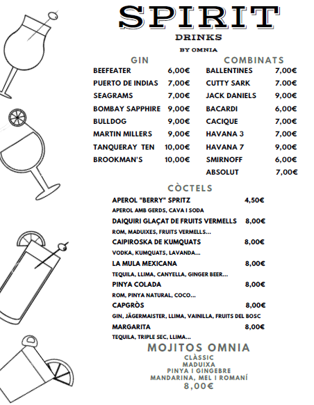 OMNIA CAFE BAR — Carta