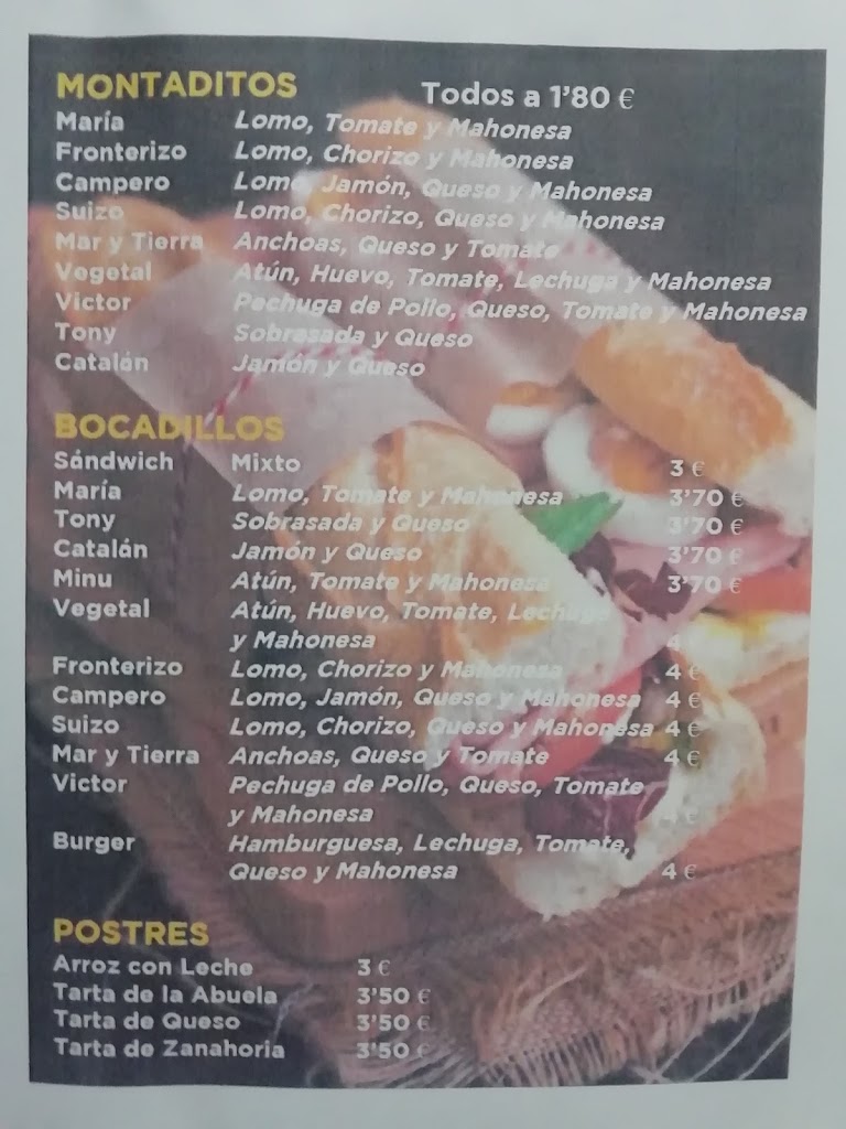 Cafe Bar la Barrica — Carta