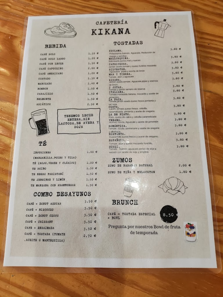 Cafeteria Kikana | Especialistas en desayunos — Carta