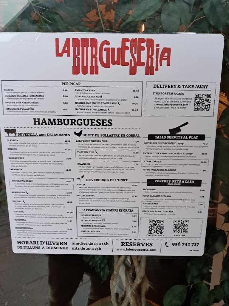 La Burgueseria — Carta