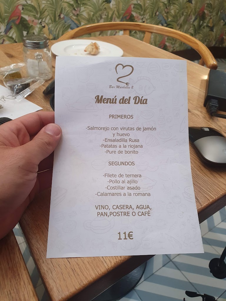 Bar Marbella 2 — Carta