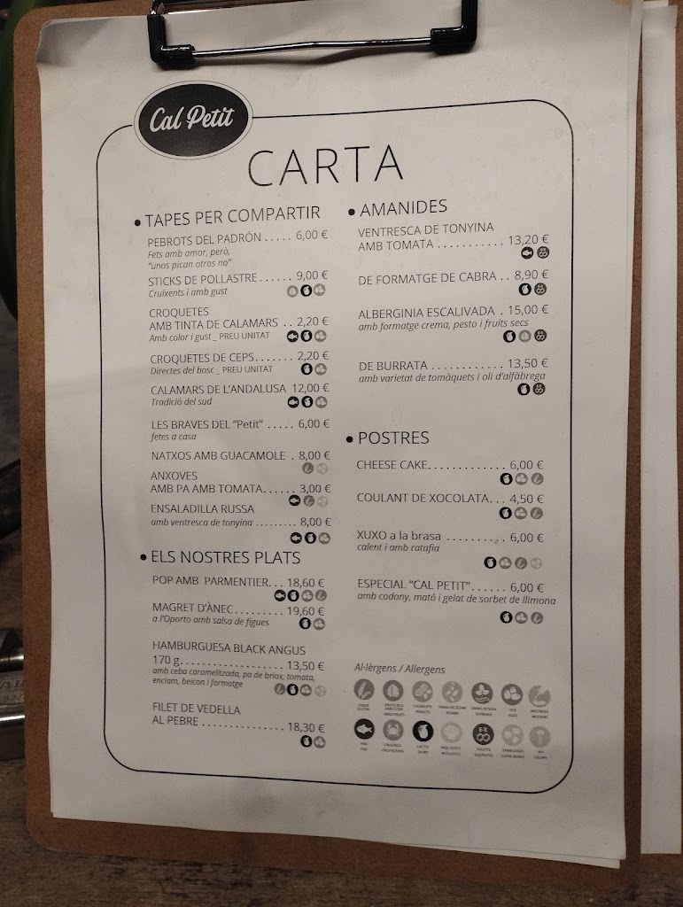 Cal petit — Carta