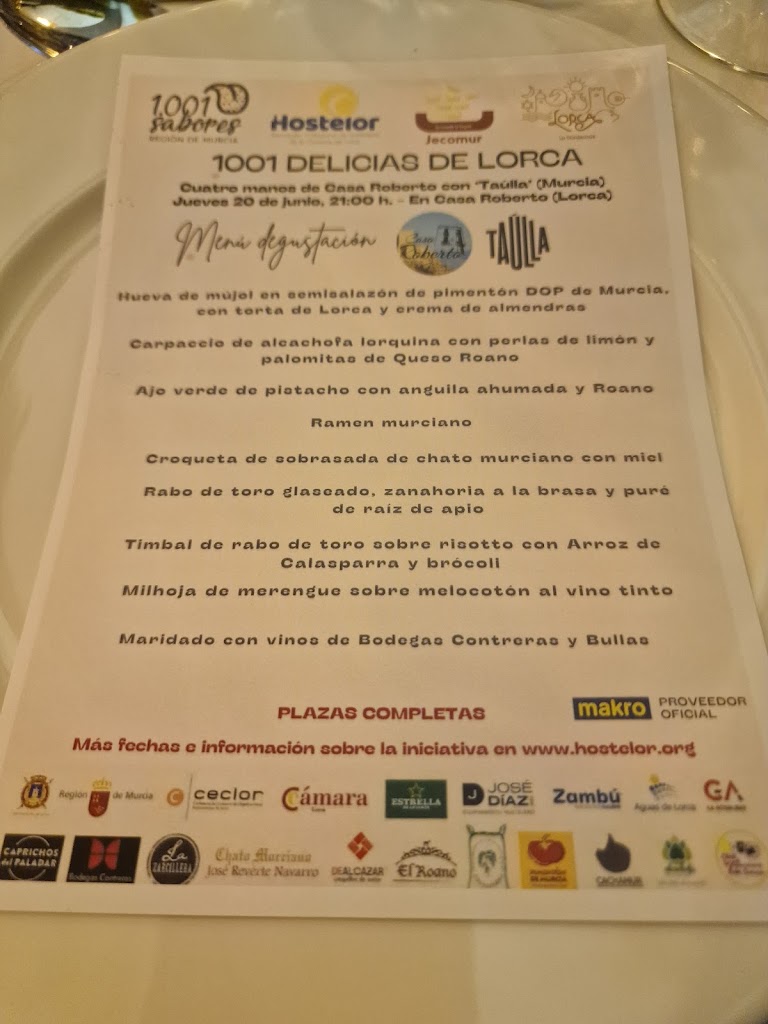 Restaurante Casa Roberto — Carta
